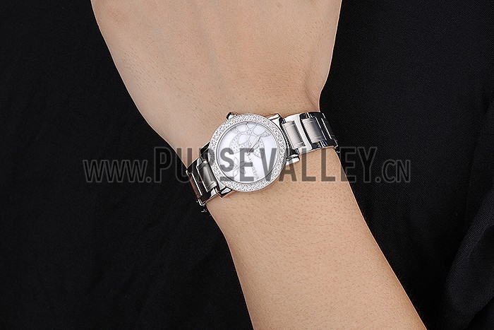 Bvlgari Solotempo Flower Motif Dial Diamond Bezel Stainless Steel Case And Bracelet 622748