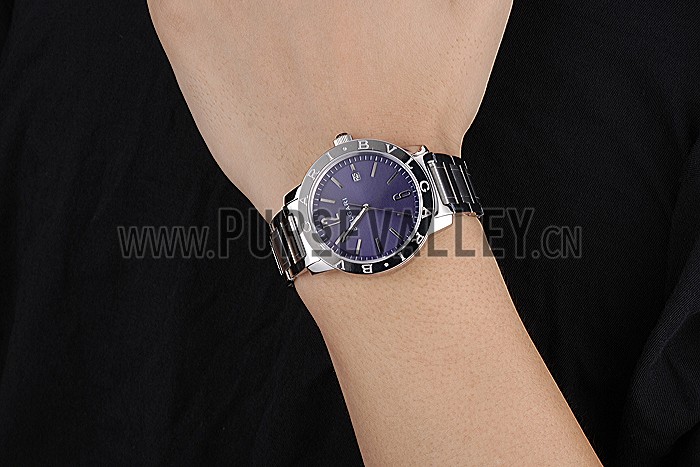 Bvlgari Solotempo Purple Dial Stainless Steel Case And Bracelet 622739
