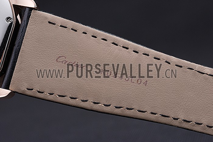 Swiss Cartier Ronde Solo Gold Diamond Case Black Dial Roman Numerals 622207