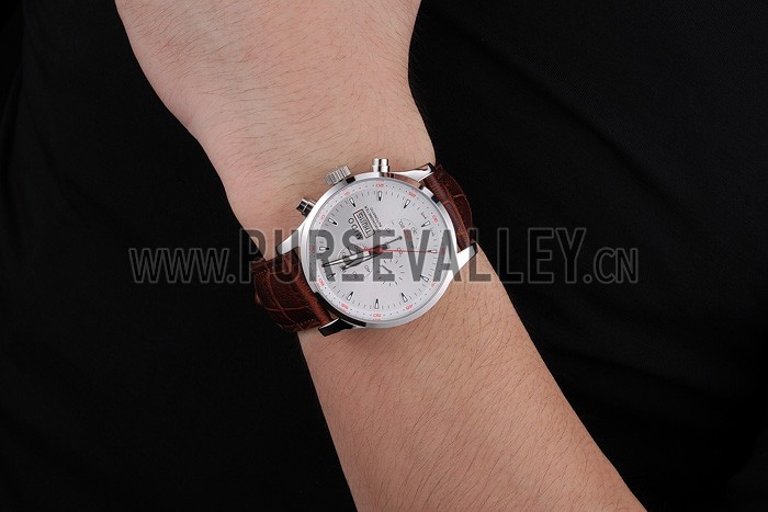 Mido Multifort Chronograph Gray Dial Stainless Steel Case Brown Leather Strap