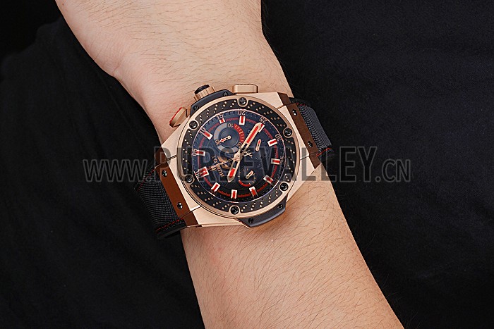Swiss Hublot Big Bang Limited Edition Formula 1 Black And Red Dial Gold Case Black Strap 62287