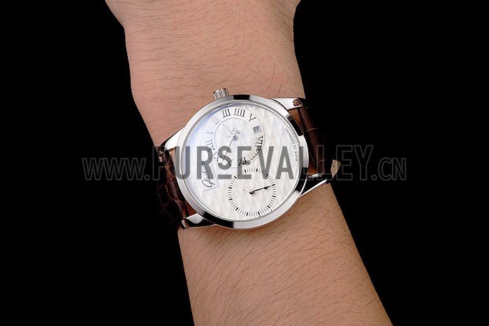 Glashutte Original Silver Dial Stainless Steel Case Brown Leather Strap