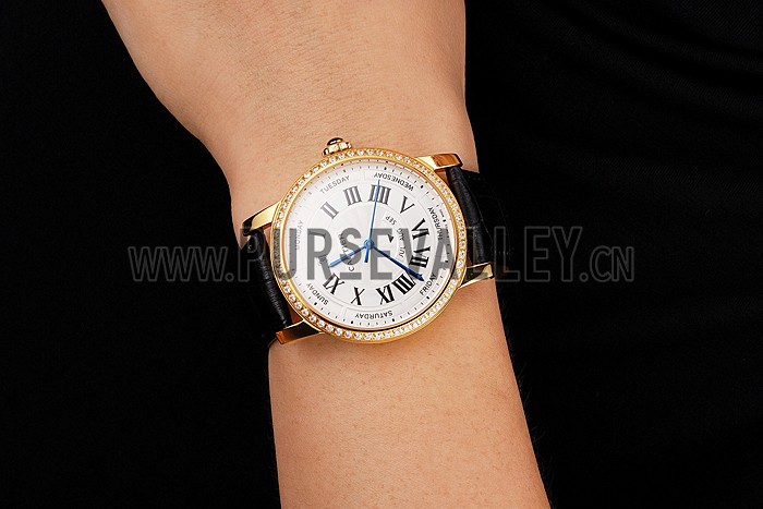 Swiss Cartier Ballon Bleu GMT Silver Dial Rose Gold Case And Bracelet