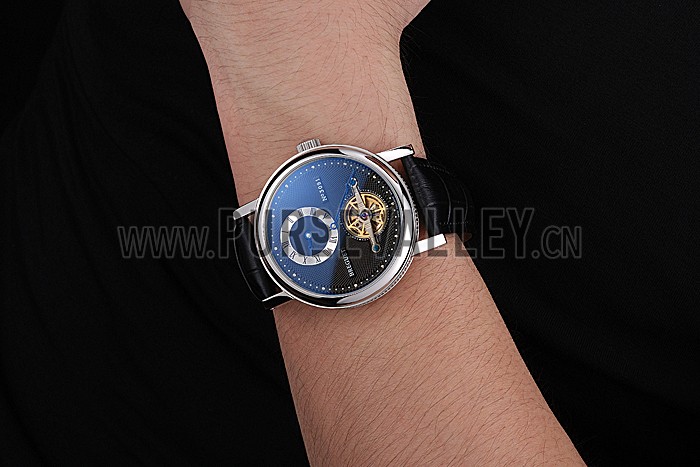 Breguet Classique Complications Stainless Steel Case Black Leather Strap 80158