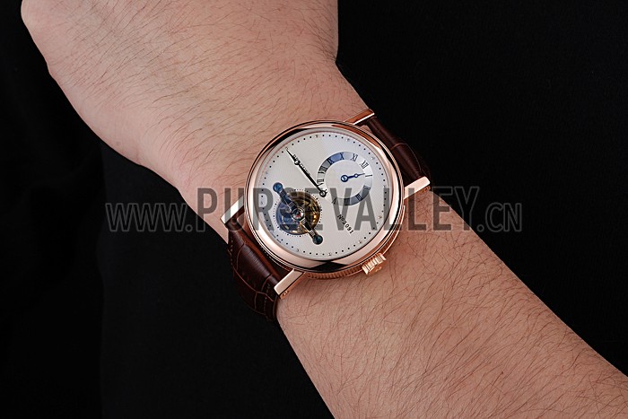 Breguet Classique Complications Rose Gold Case Dark Brown Leather Strap 80154
