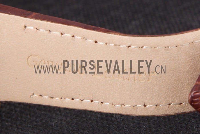 Swiss Cartier Santos Rose Gold with Brown Leather Strap 621522