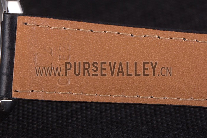 Omega Seamaster Black Dial with Black Leather Band 621574