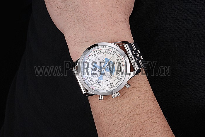Breitling Transocean Chronograph Unitime White Dial Stainless Steel Case And Bracelet 622226