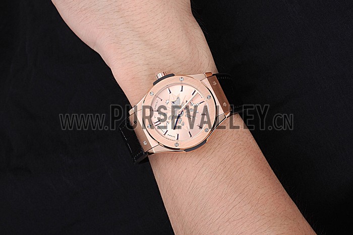 Hublot Classic Fusion Shawn Carter Gold Case Black Leather Strap 622818