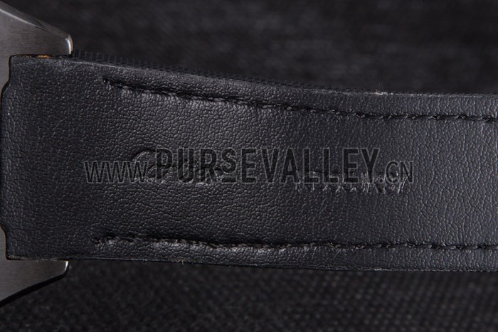 Swiss Cartier Santos Two Tone Bezel with Black Dial and Black Fabric Strap 621525