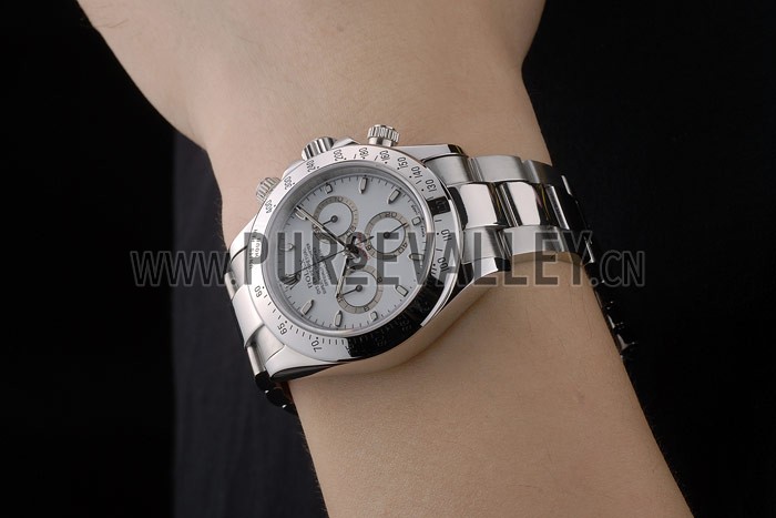 Swiss Rolex Daytona Stainless Steel Bracelet White Dial 80297