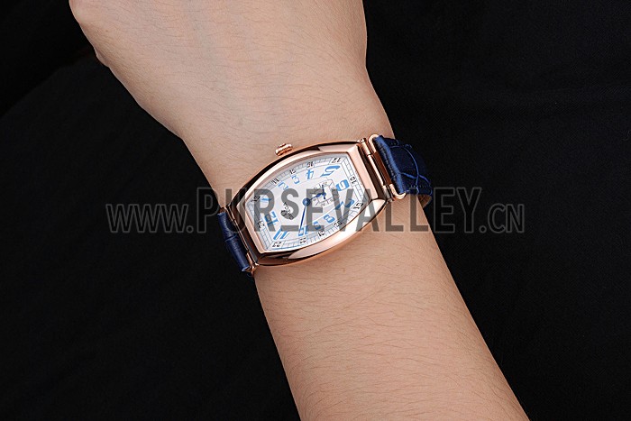 Omega Sochi Petrograd White Dial Gold Case Blue Leather Strap 622820