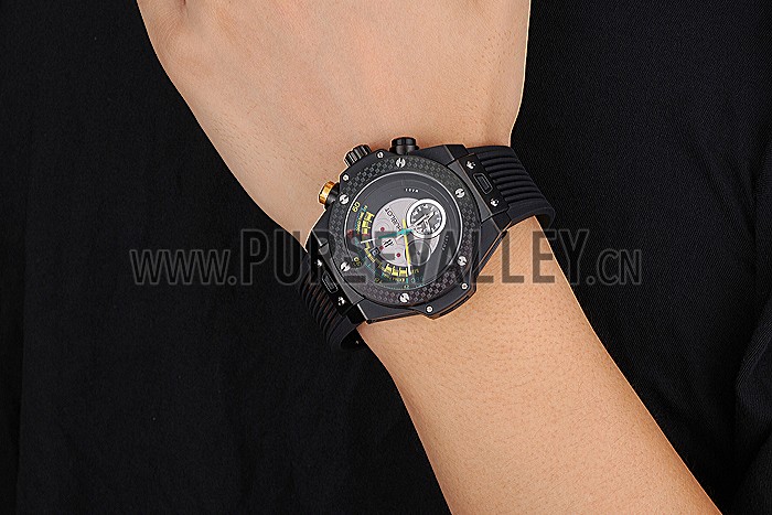 Hublot Big Bang Unico Bi-Retrograde Chrono King Black Steel Case Black Rubber Strap 622771