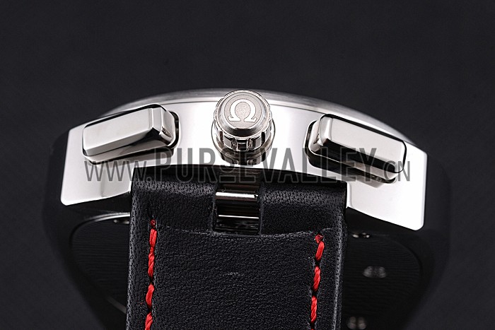 Omega Seamaster Bullhead Black Dial Stainless Steel Case Black Leather Strap 622826