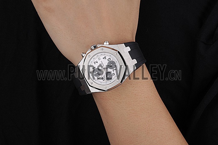 Swiss Audemars Piguet Royal Oak Offshore White Dial Stainless Steel Casr Black Rubber Strap 622851