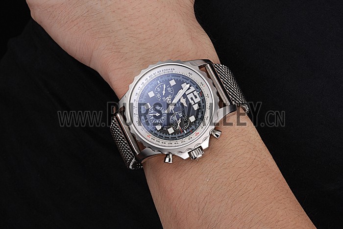 Swiss Breitling Professional Chronospace Black Dial Stainless Steel Case And Bracelet 622874