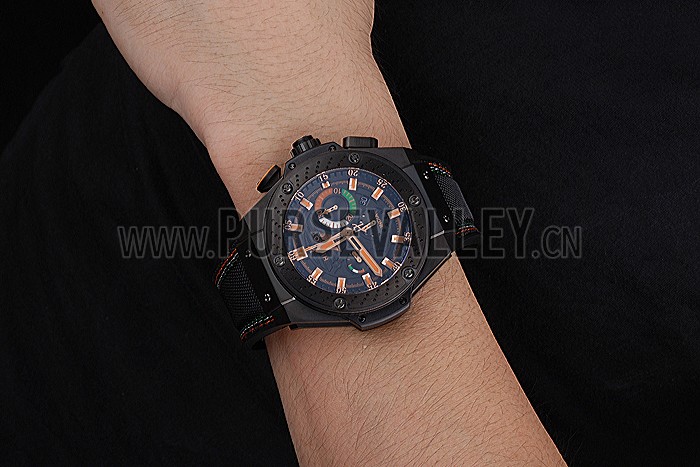 Swiss Hublot Big Bang Limited Edition Formula 1 Black And Orange Dial Black Case Black Fabric Strap 622884