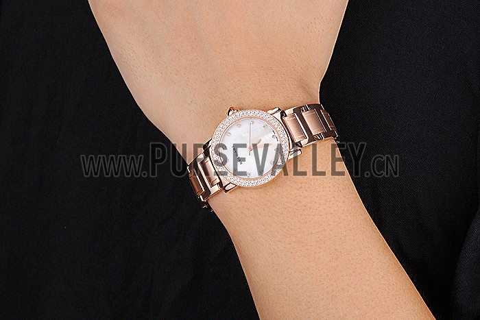 Bvlgari Solotempo White Dial Diamond Bezel Rose Gold Case And Bracelet 622744