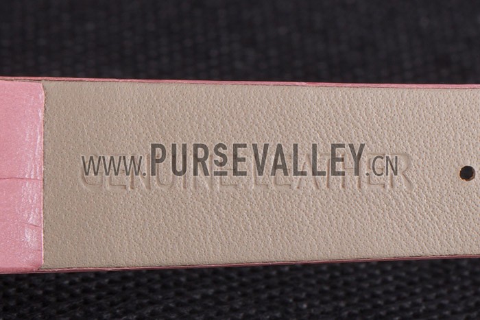 La D de Dior Pink Leather Strap with White Dial 621513