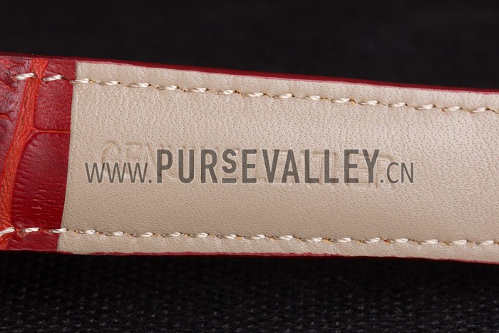 Cartier Moonphase Rose Gold Watch with Red Leather Band ct253 621372