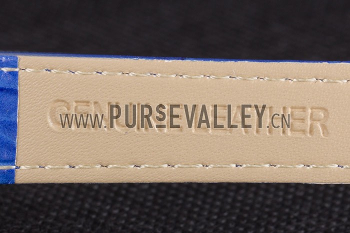 Chopard Luxury Gold Bezel with White Dial and Blue Leather Strap 621544