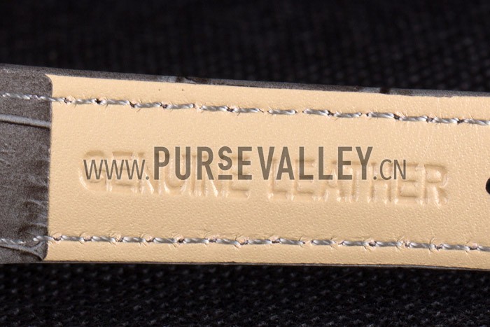 Franck Muller Heart Diamond Gold Bezel Grey Leather Band 621591