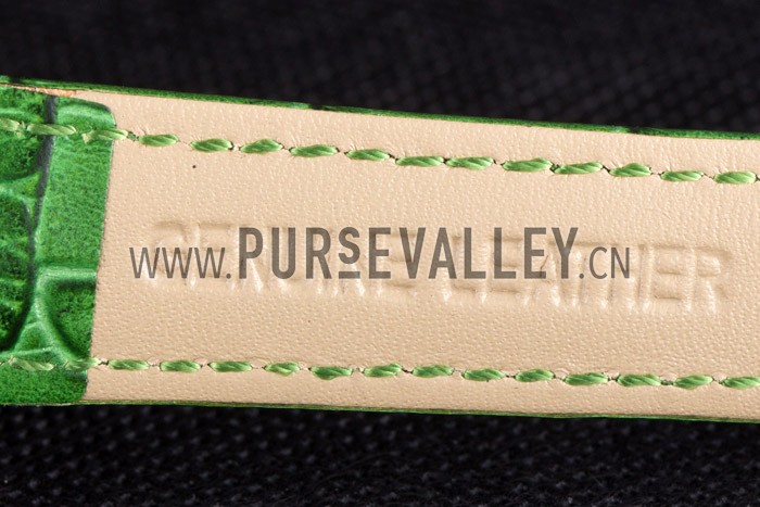 Franck Muller Heart Diamond Gold Bezel Green Leather Band 621593