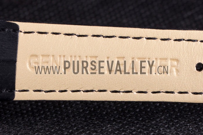 Franck Muller Heart Diamond Silver Bezel Black Leather Band 621595