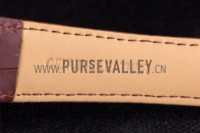 Jaeger Lecoultre Master Chronograph Silver Bezel Brown Leather Band 621612