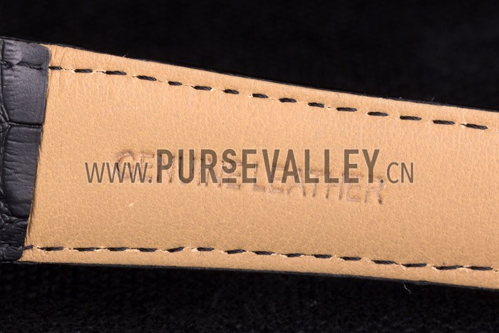 Jaeger Lecoultre Master Chronograph Silver Bezel Black Leather Band 621620