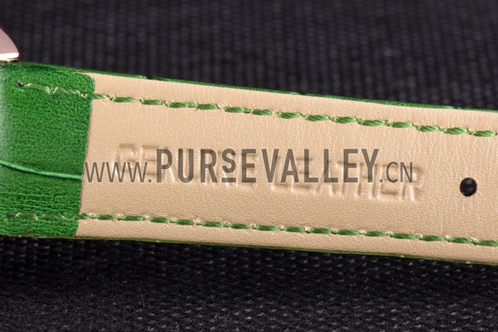 Franck Muller Casablanca Green Croco Leather Band Crystal Encrusted Bezel 621646