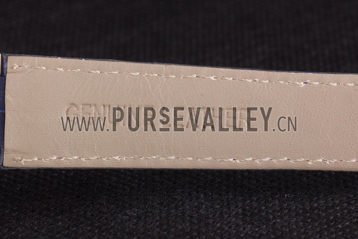 Cartier Ballon Bleu Silver Bezel with Dark Blue Dial and Dark Blue Leather Band 621555