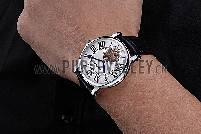 Cartier Rotonde Flying Tourbillon White Dial 621956
