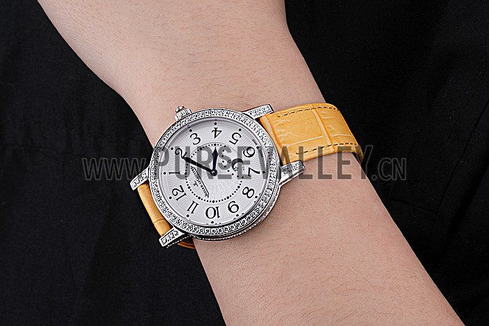 Jaeger LeCoultre Rendez-Vous White Dial Yellow Leather Strap 622088