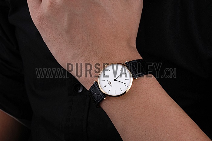 Longines La Grande Classique White Dial Black Leather Strap Homme 622115