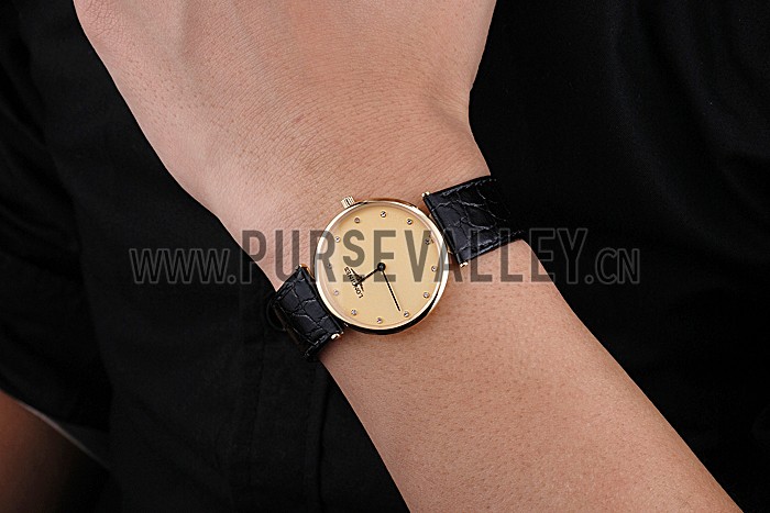 Longines La Grande Classique Champagne Dial Black Leather Band Diamond Markers Homme 622121