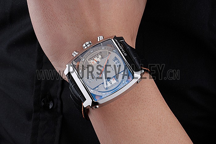 Tag Heuer Monaco 24 Calibre 36 Chronograph Gold And Beige Dial Black Leather Strap 622274