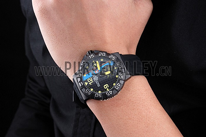 Tag Heuer Formula One Grande Date Black And Yellow Dial Rubber Bracelet 622280