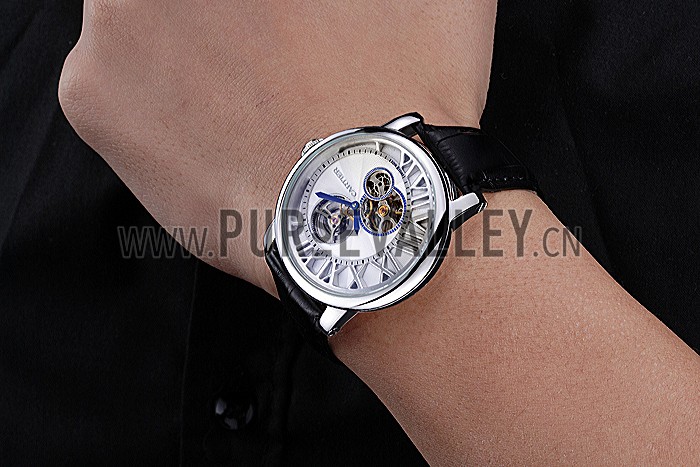 Cartier Rotonde Reversed Tourbillon White Dial 621948
