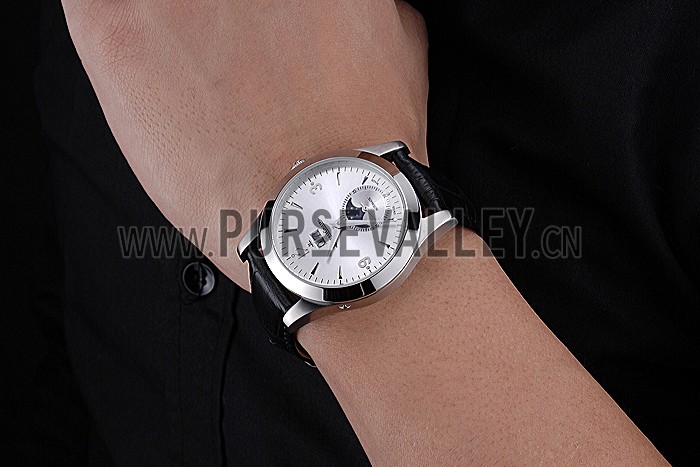Jaeger LeCoultre Rendez-Vous Night And Day White Dial Black Leather Bracelet 622082