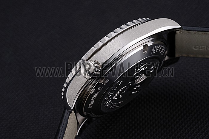 Omega Seamaster Planet Ocean GMT Black Dial Black Leather Band 622393