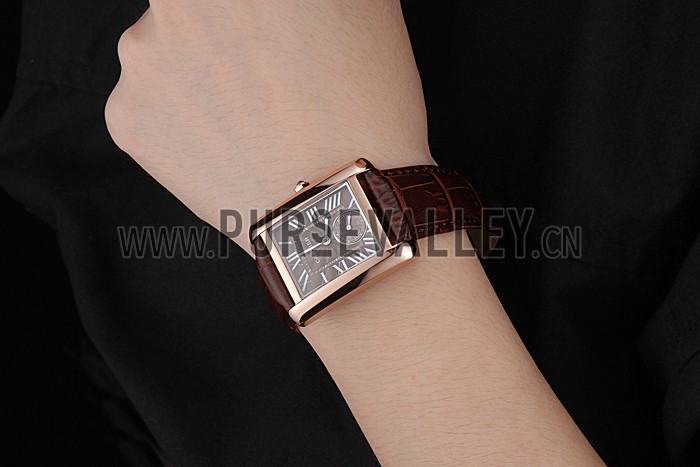 Cartier Tank MC Gold Case Brown Dial Brown Leather Strap 622175
