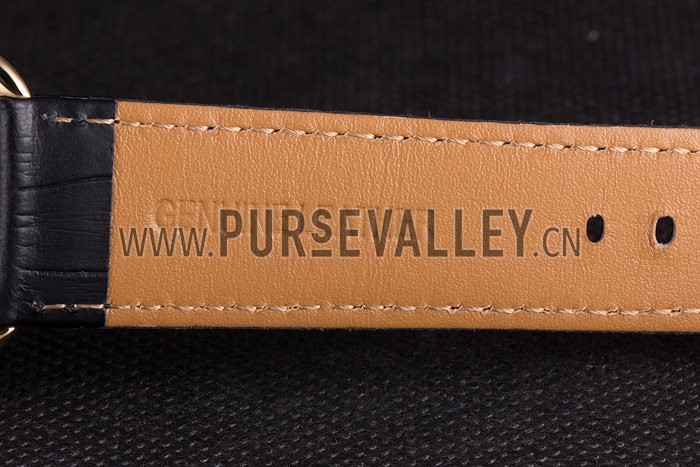 Hermes Classic Croco Leather Strap Silver Dial 801401