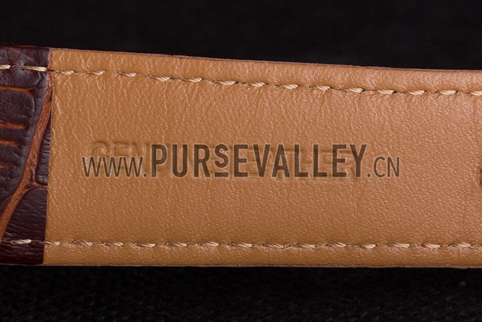 Hermes Classic Croco Leather Strap Multicolor Patterned Logo Dial 801402