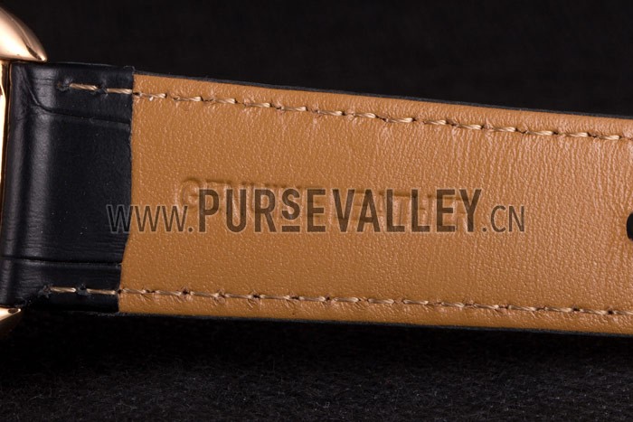 Hermes Classic Croco Leather Strap Navy Dial 801404