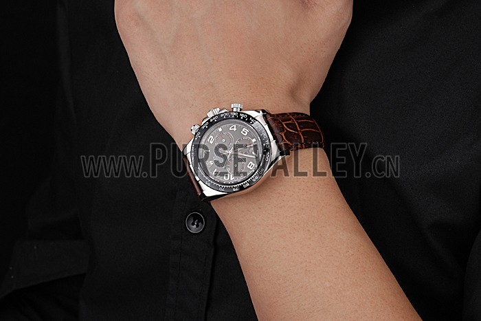 Rolex Cosmograph Daytona Stainless Steel Case Grey Racing Dial Leather Bracelet 622632