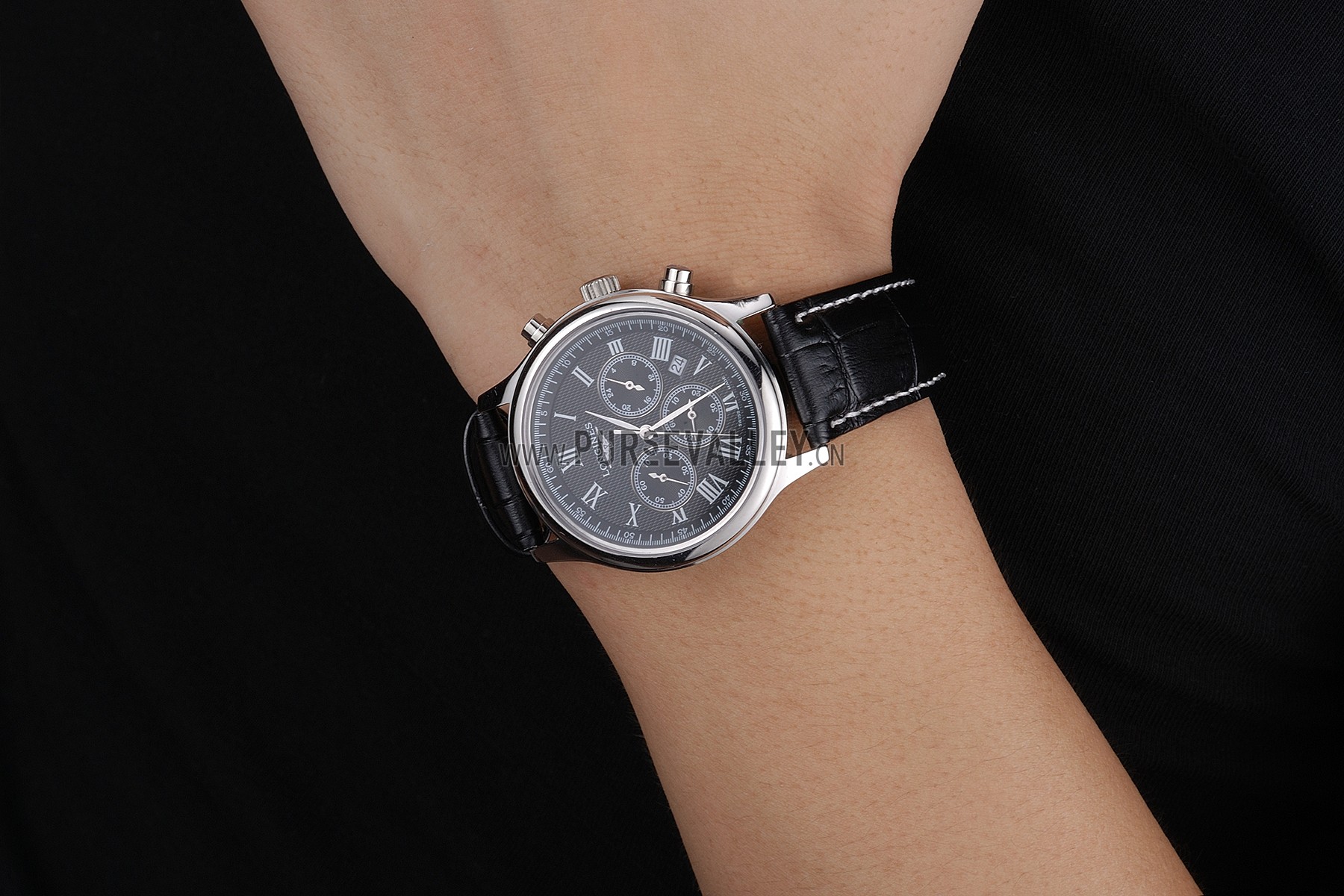 Longines Master Collection Black Leather Strap Black Dial 80224