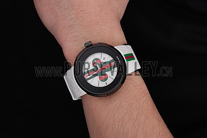 Gucci White Rubber Band White Round Dial 2165-310