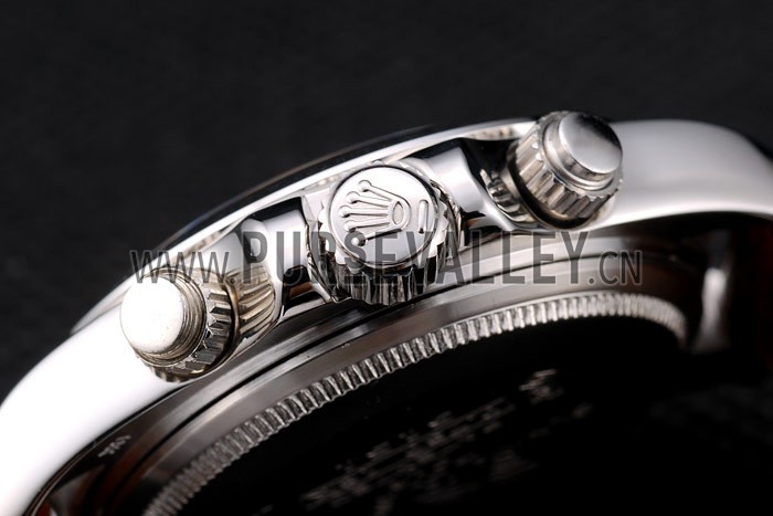 Rolex Daytona Lady Stainless Steel Case White Dial Brown Leather Strap Tachymeter