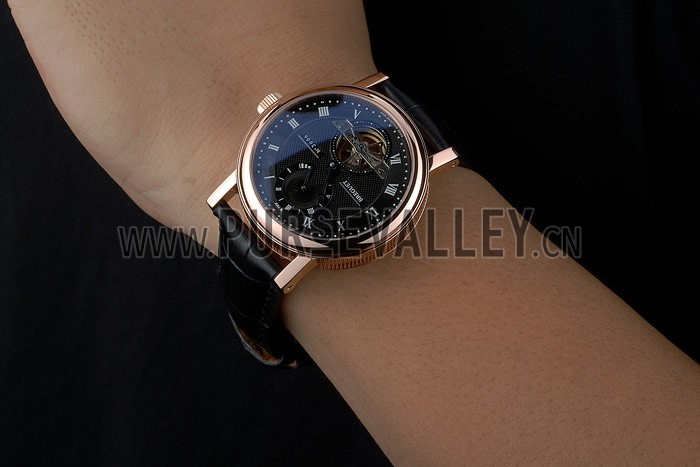Breguet Classique Complications Rose Gold Case Black Leather Strap 80156